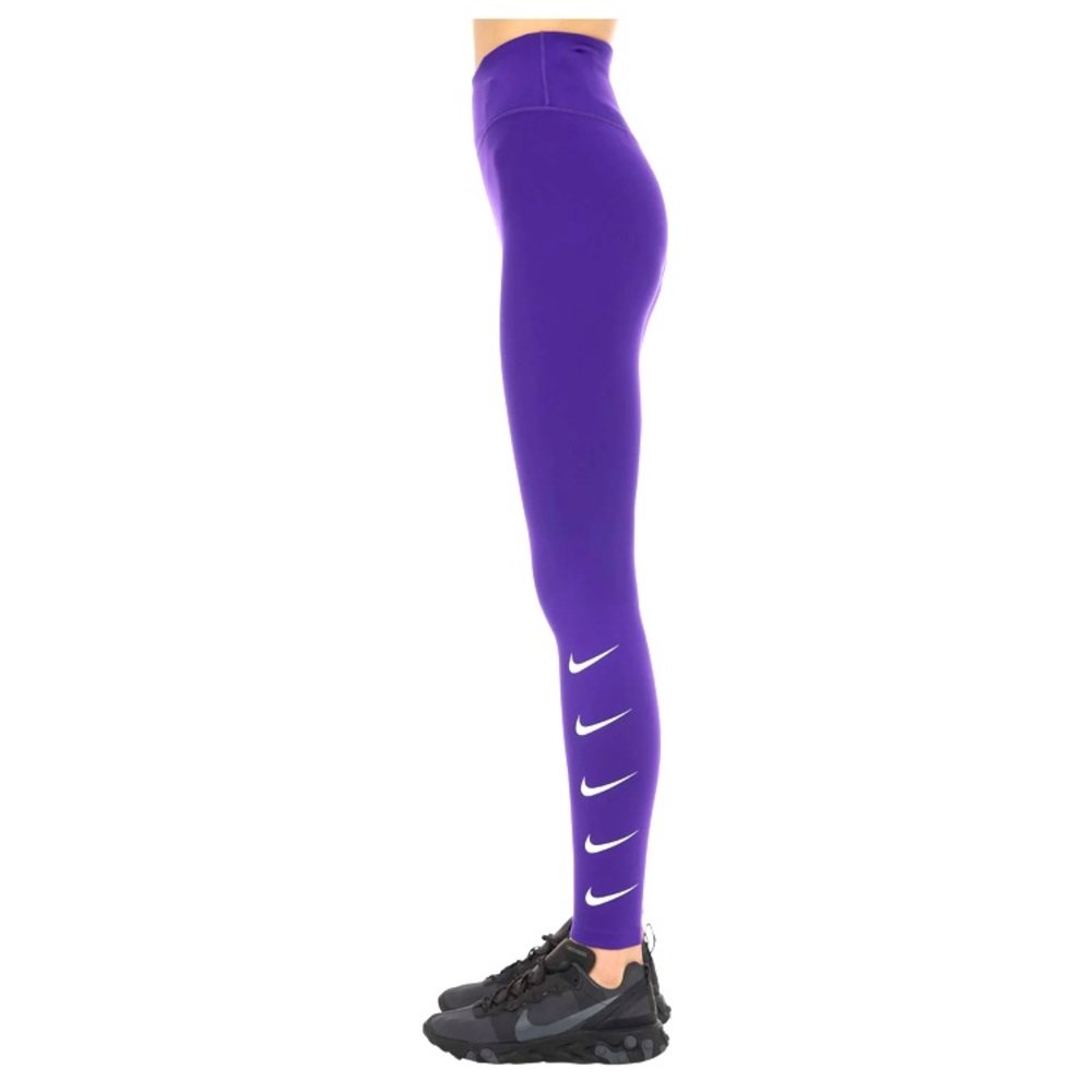 Nike Dry Fit Swoosh Leggings Small Purple Gym Workout Yoga Athletic Athleisure
